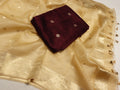 Banarasi Pure Tussar Suit with Kora Silk Dupatta -Wine