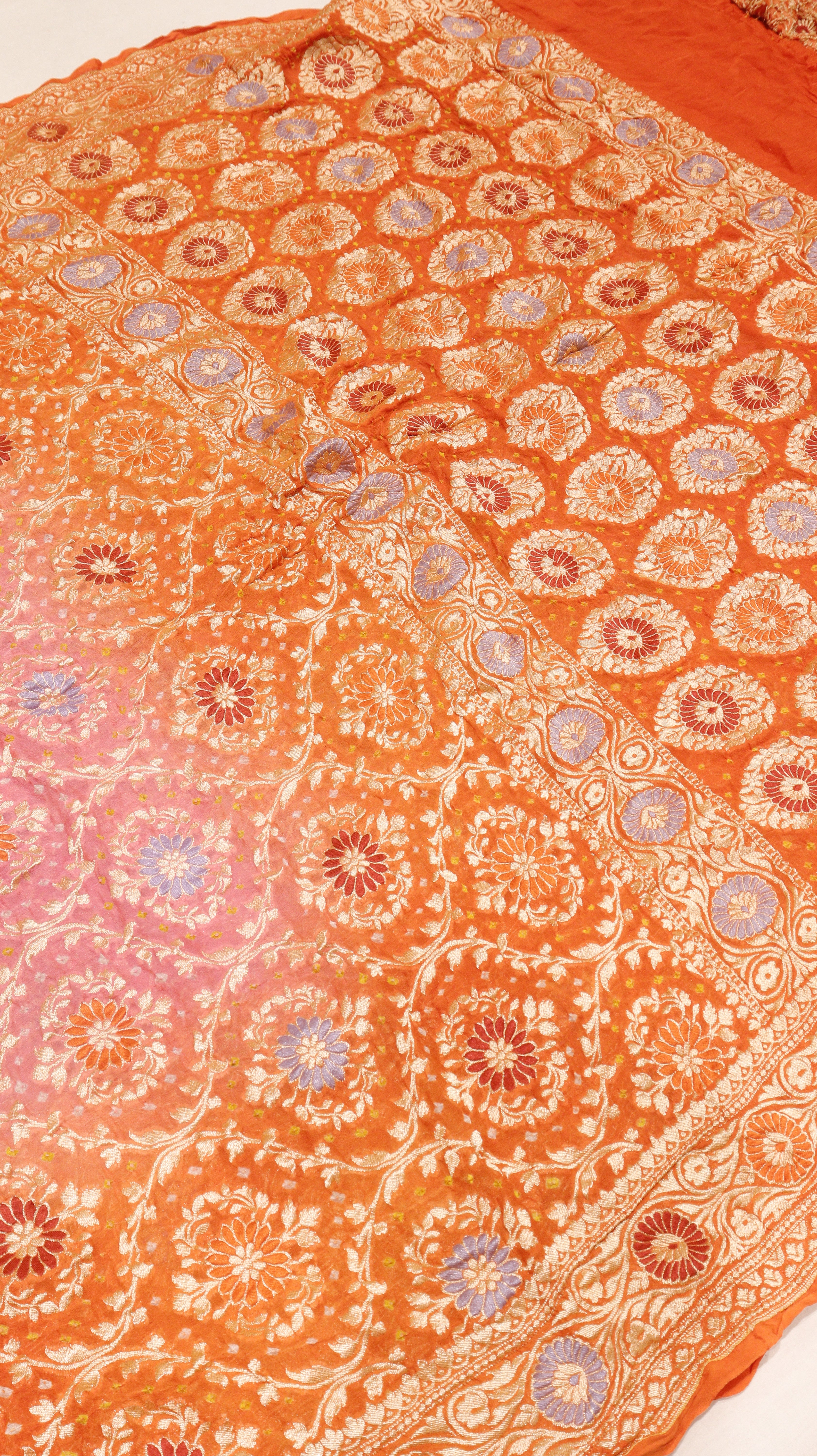 Handwoven Bandhej Khaddi Georgette Saree