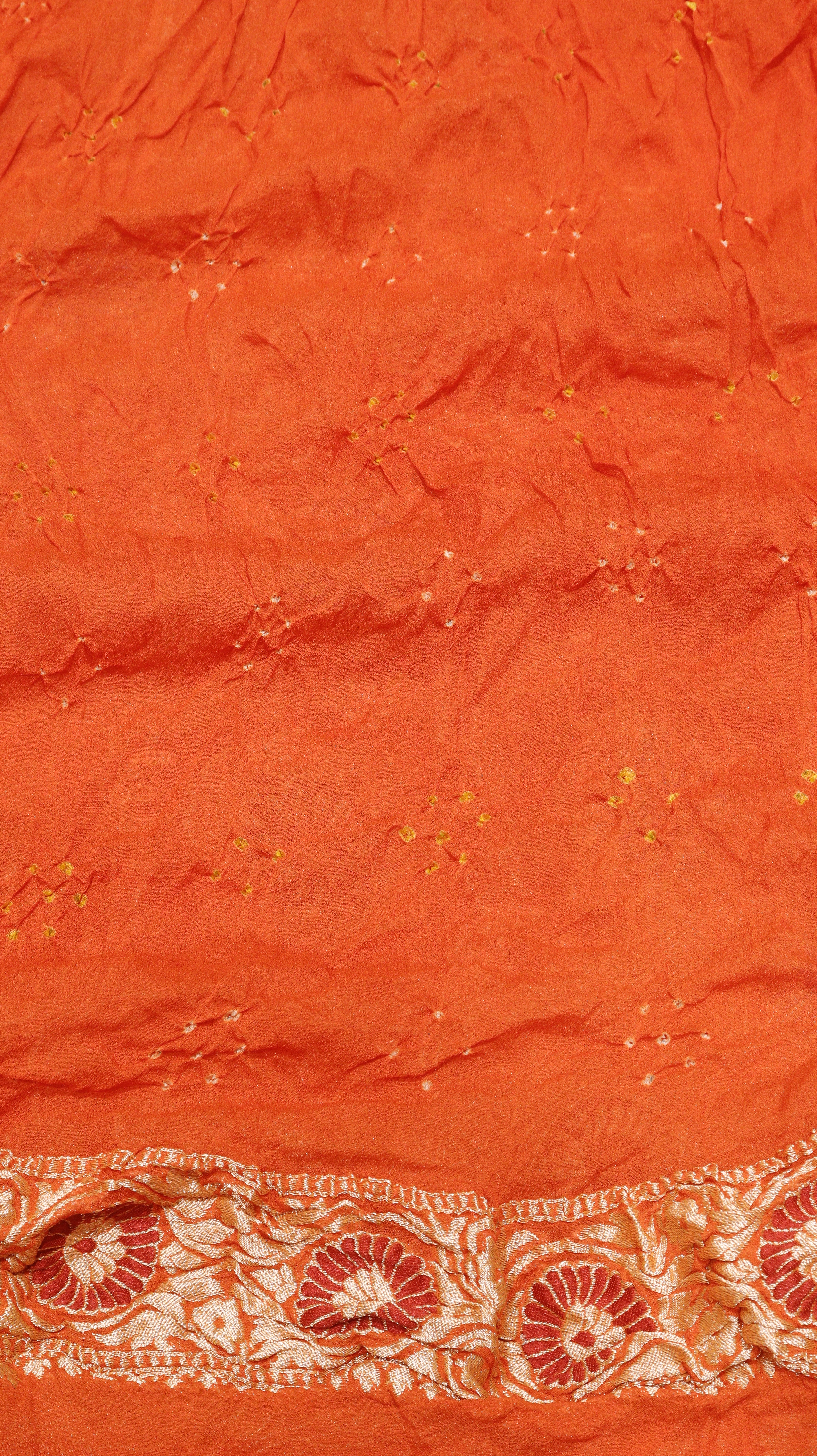 Handwoven Bandhej Khaddi Georgette Saree