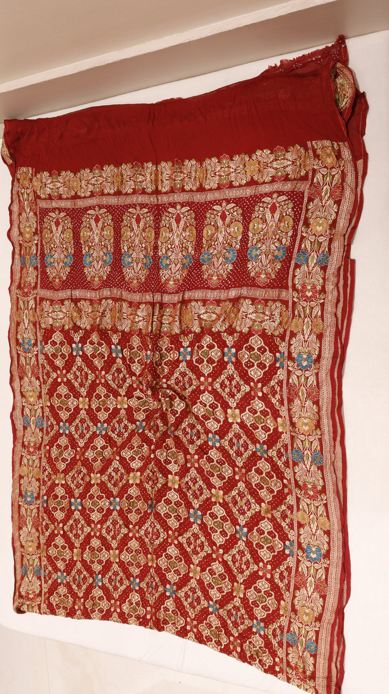 Handwoven Bandhej Khaddi Georgette Saree