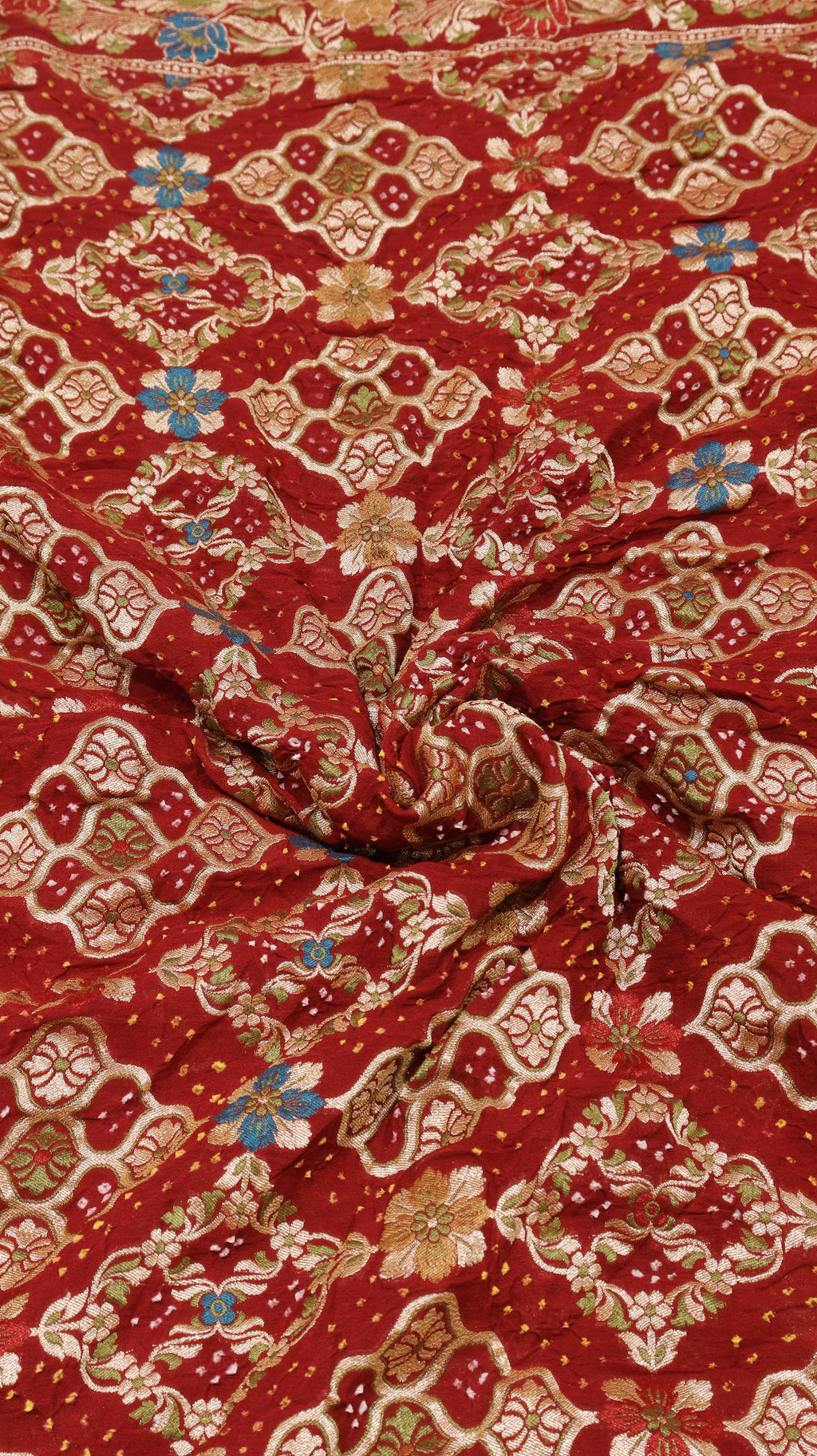 Handwoven Royal Bandhej Khaddi Georgette Saree