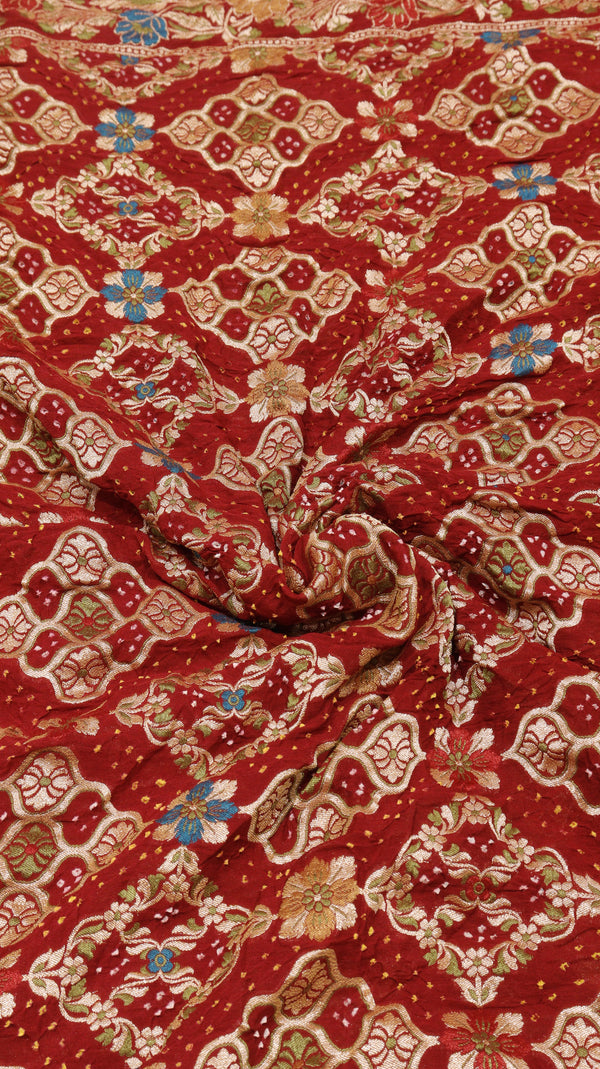 Handwoven Bandhej Khaddi Georgette Saree