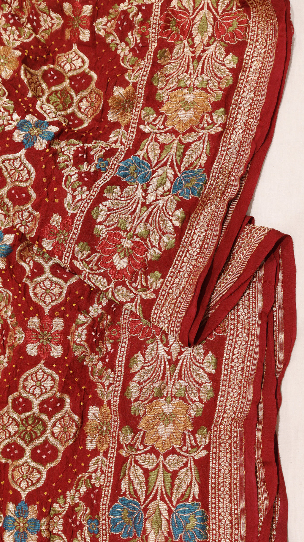 Handwoven Royal Bandhej Khaddi Georgette Saree