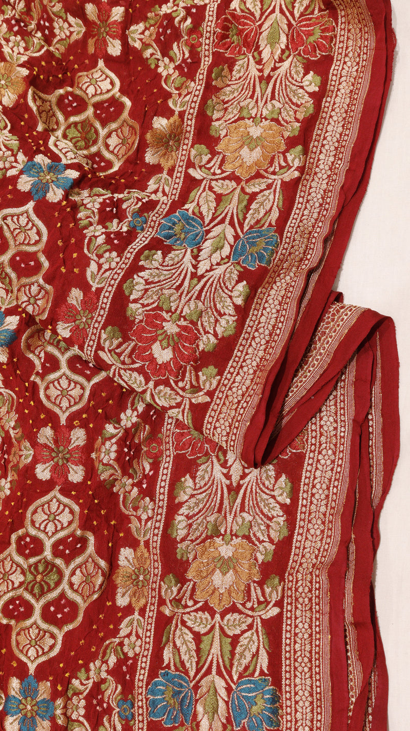 Handwoven Bandhej Khaddi Georgette Saree