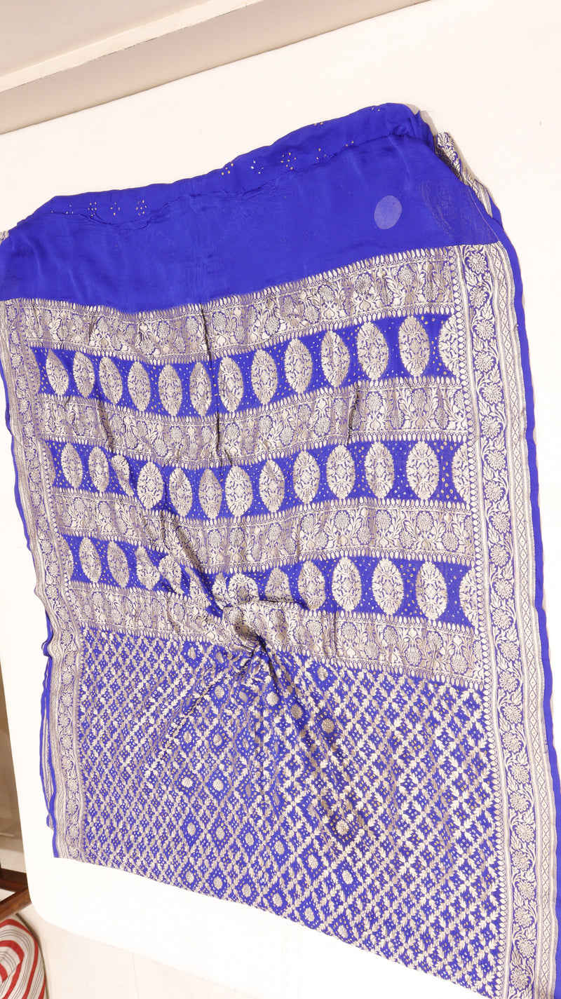 Handwoven Bandhej Khaddi Georgette Saree