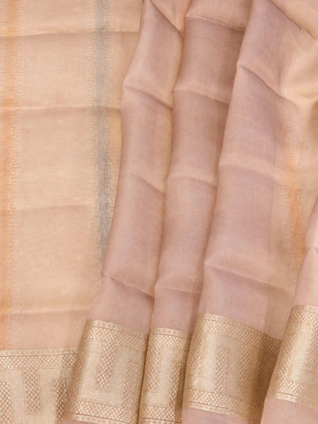 Cream Colour Kora Silk Saree With Small Butis