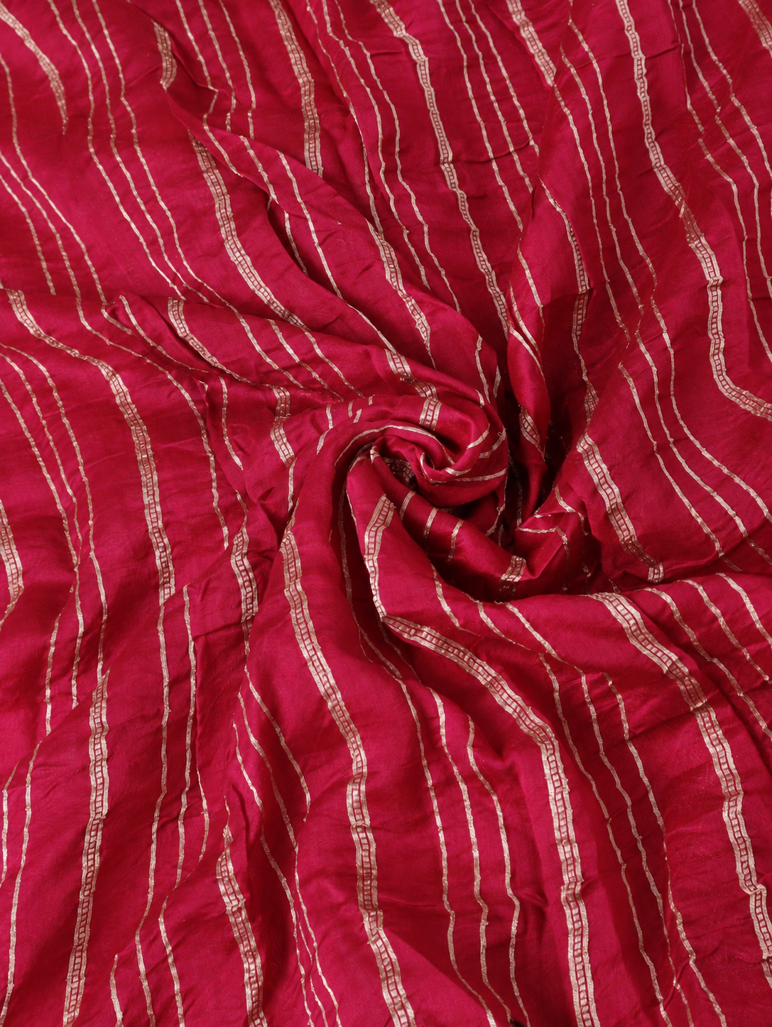 Bright Pink Khaddi Georgette Banarasi Saree With Pink Stripes