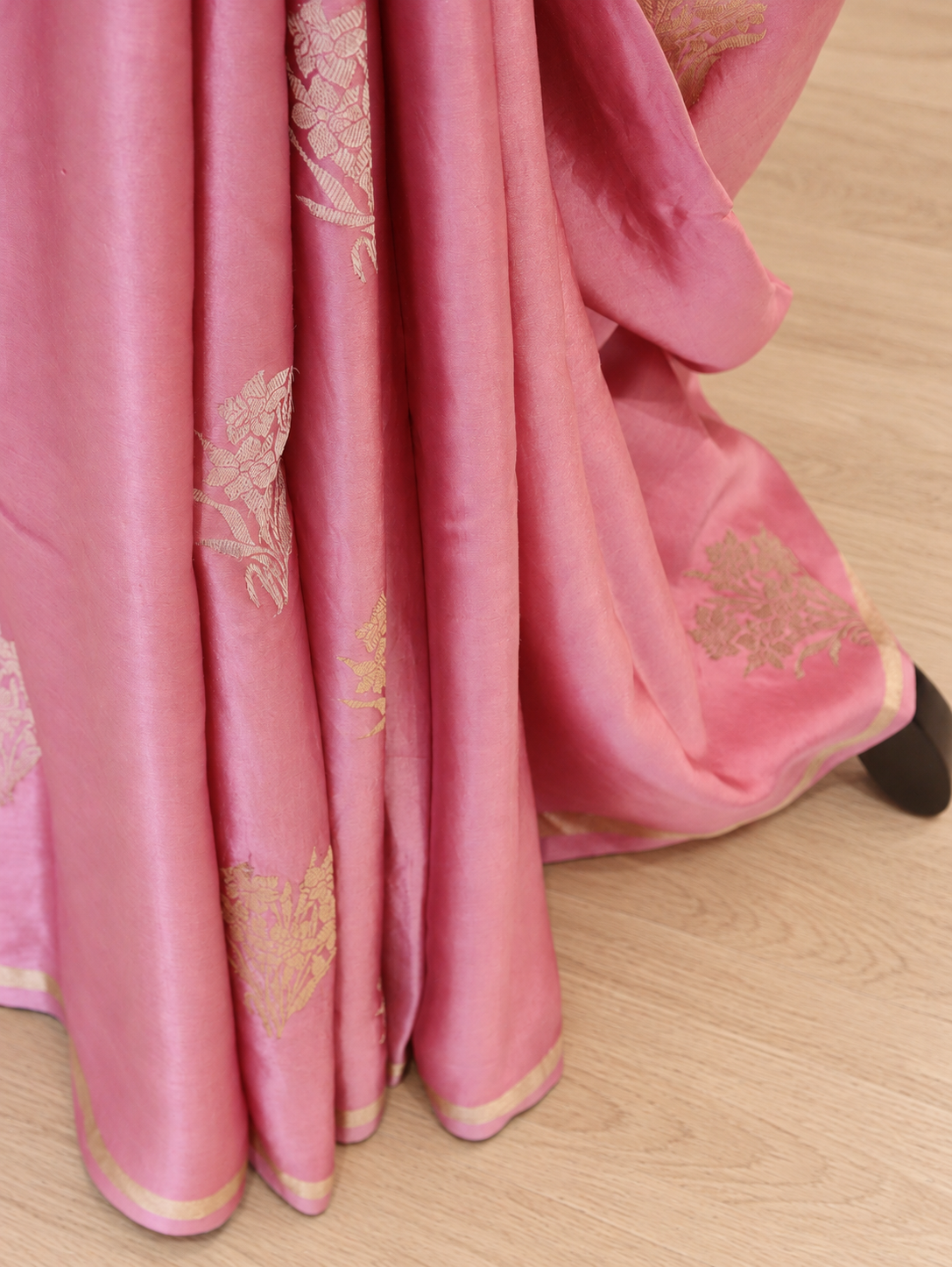 Banarasi Pure Mashru Silk Handloom Saree - Pink