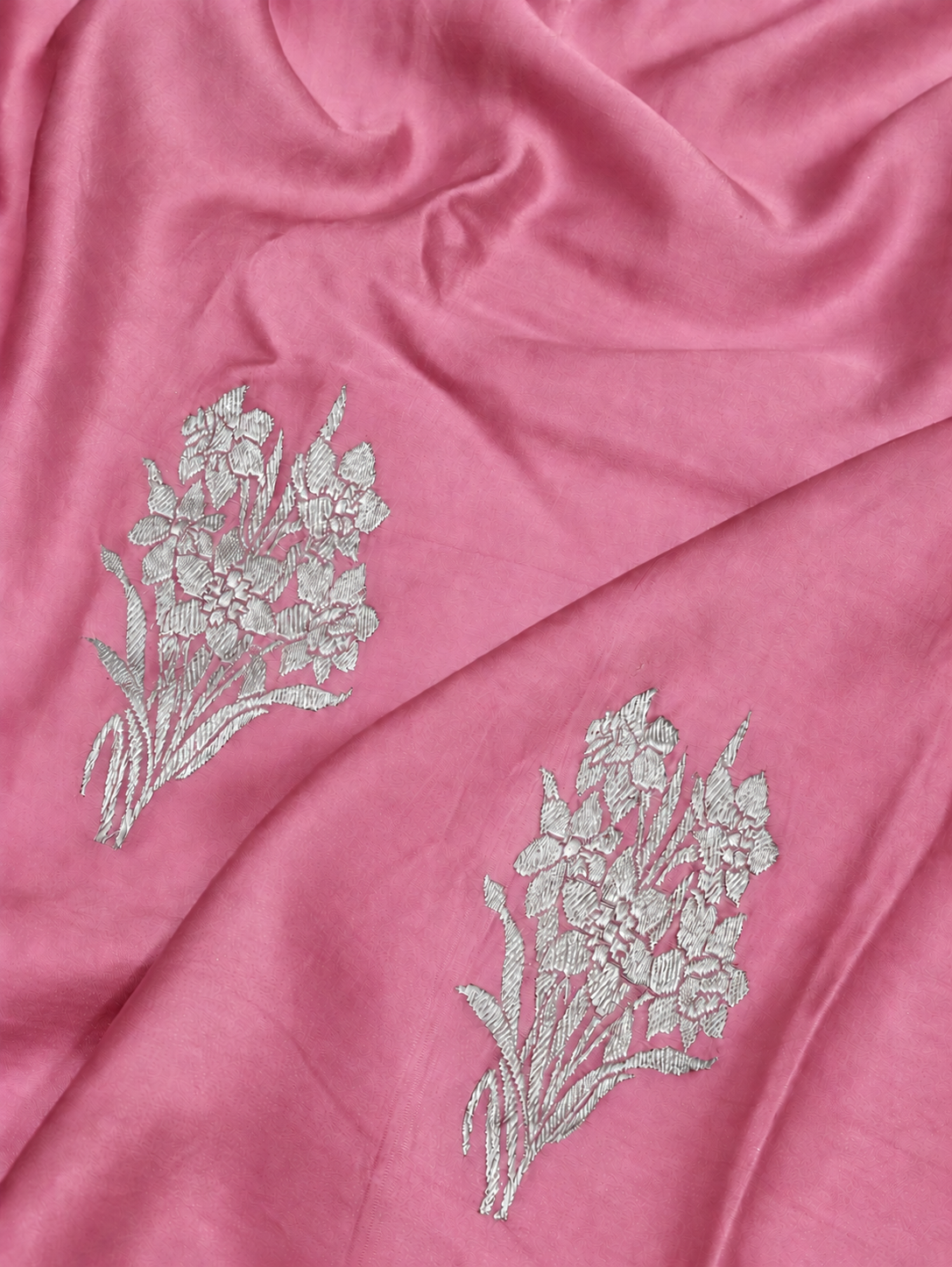 Banarasi Pure Mashru Silk Handloom Saree - Pink