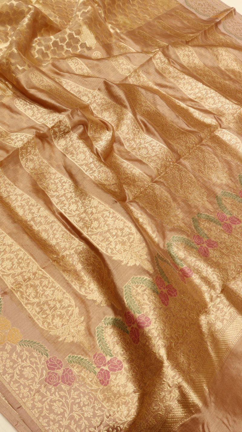 Kora Silk Saree with Katan Border