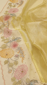 Hand Embroidered Banarasi Tissue Silk Suit