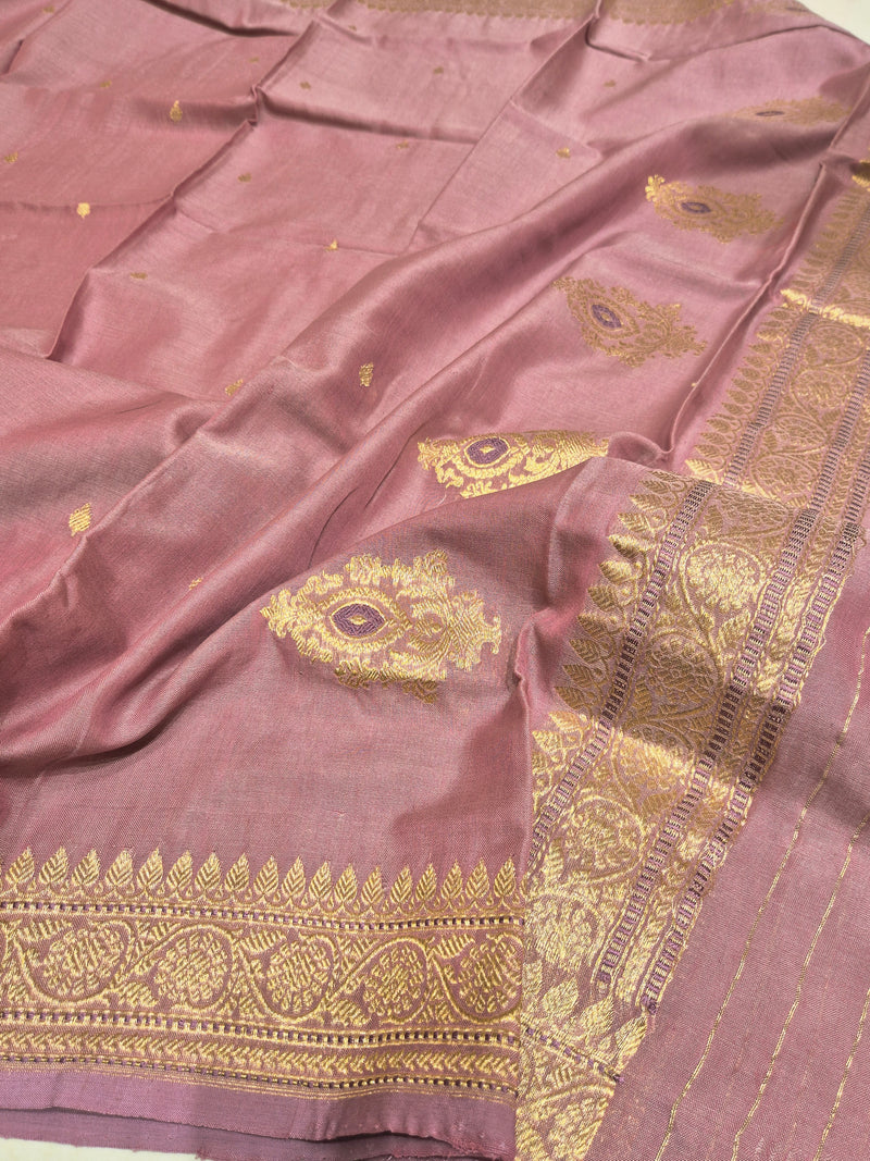 Handloom Moonga Silk Dupatta - Mauve