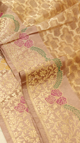 Kora Silk Saree with Katan Border