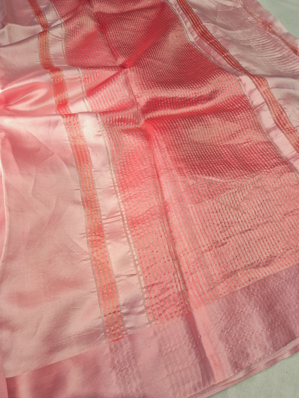 Soft Katan Blush Pink Saree