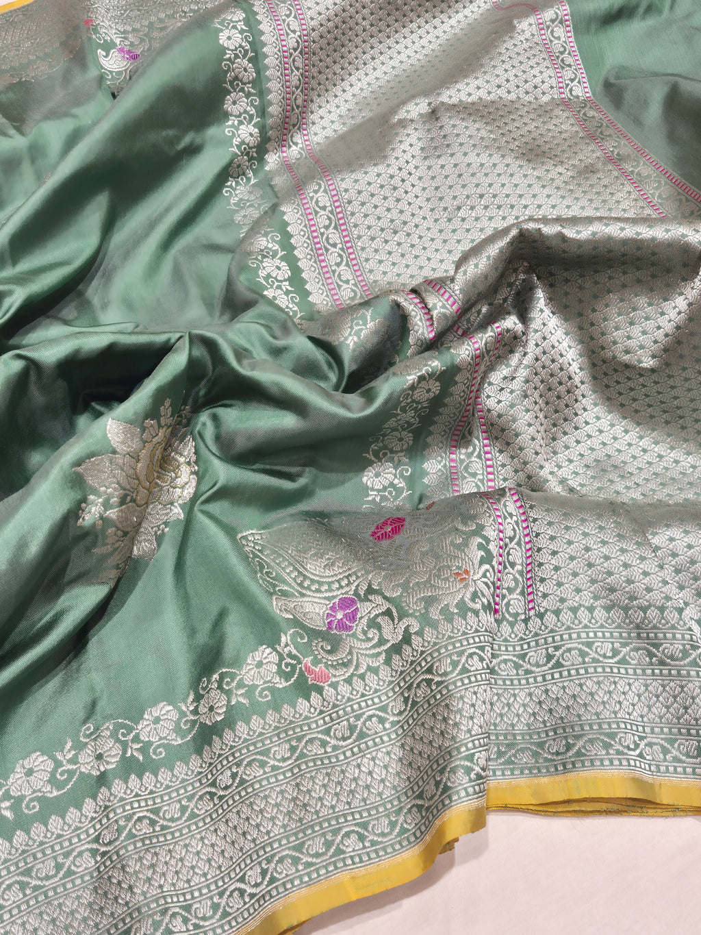 Banarasi Pure Katan Silk Handloom Saree - Green
