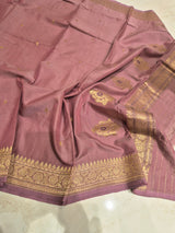 Handloom Moonga Silk Dupatta - Mauve