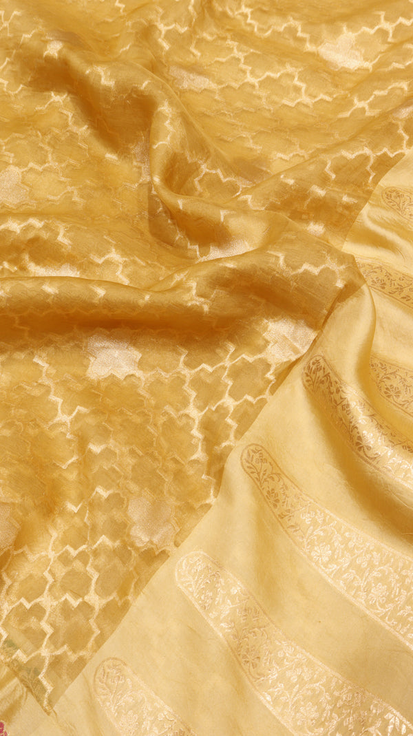 Handloom Kora Silk Saree with Katan Border