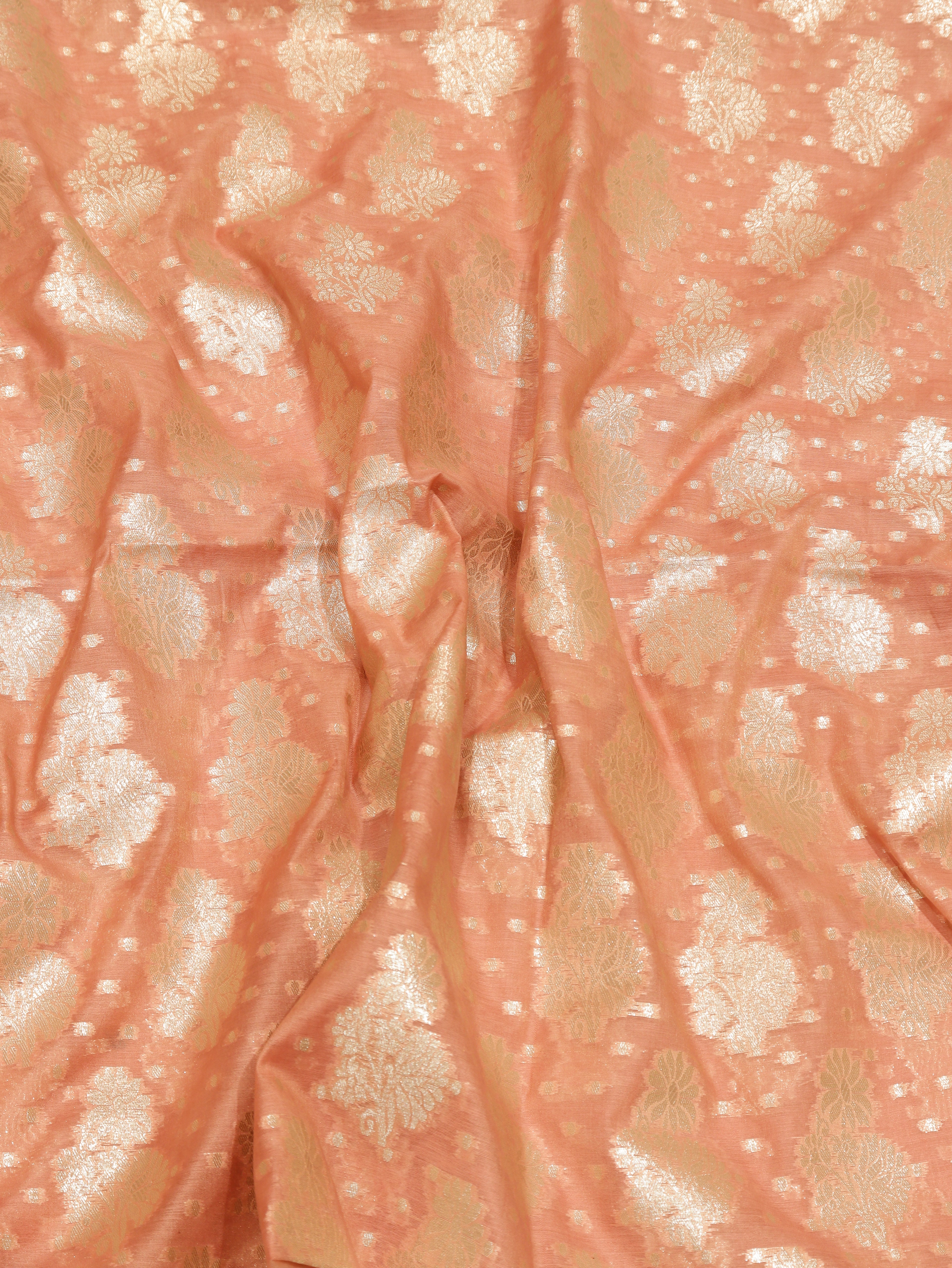 Semi Linen Fancy Suit Set - Peach