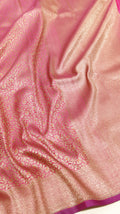 Antique Brocade Katan Silk Saree - Raspberry Pink