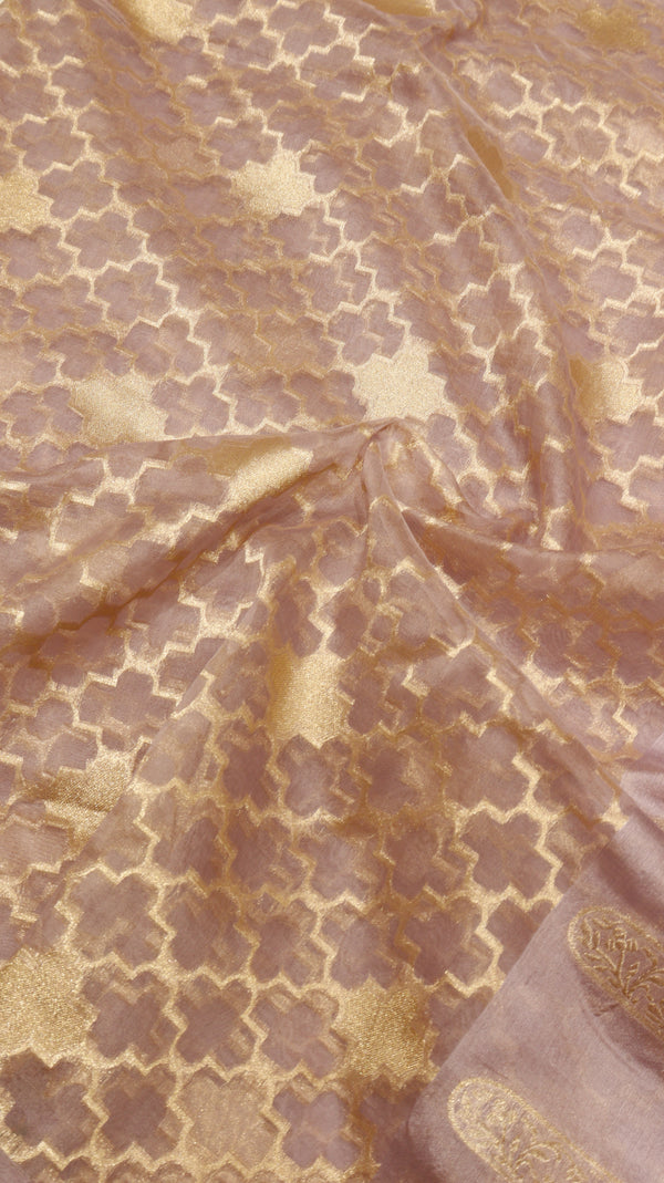 Handloom Kora Silk Saree with Katan Border