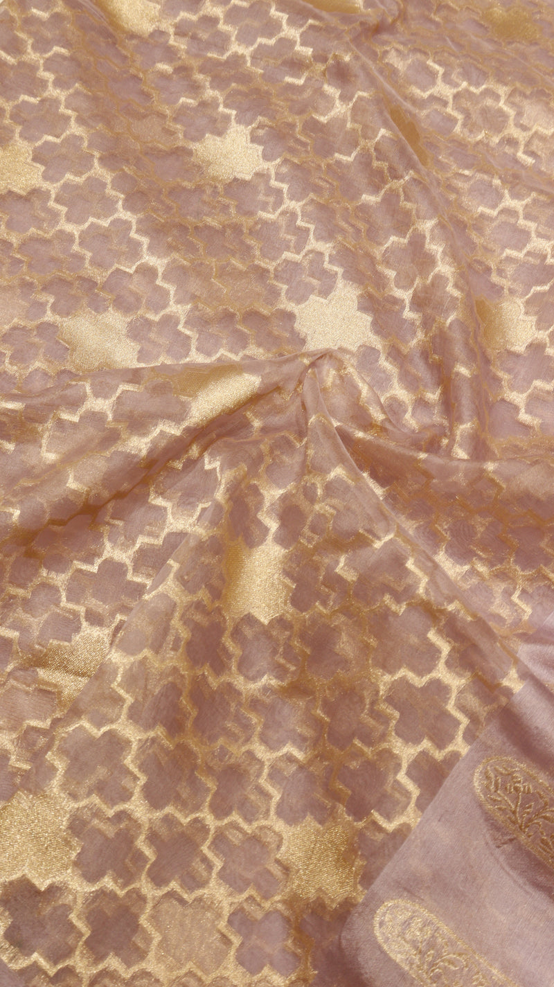 Handloom Kora Silk Saree with Katan Border
