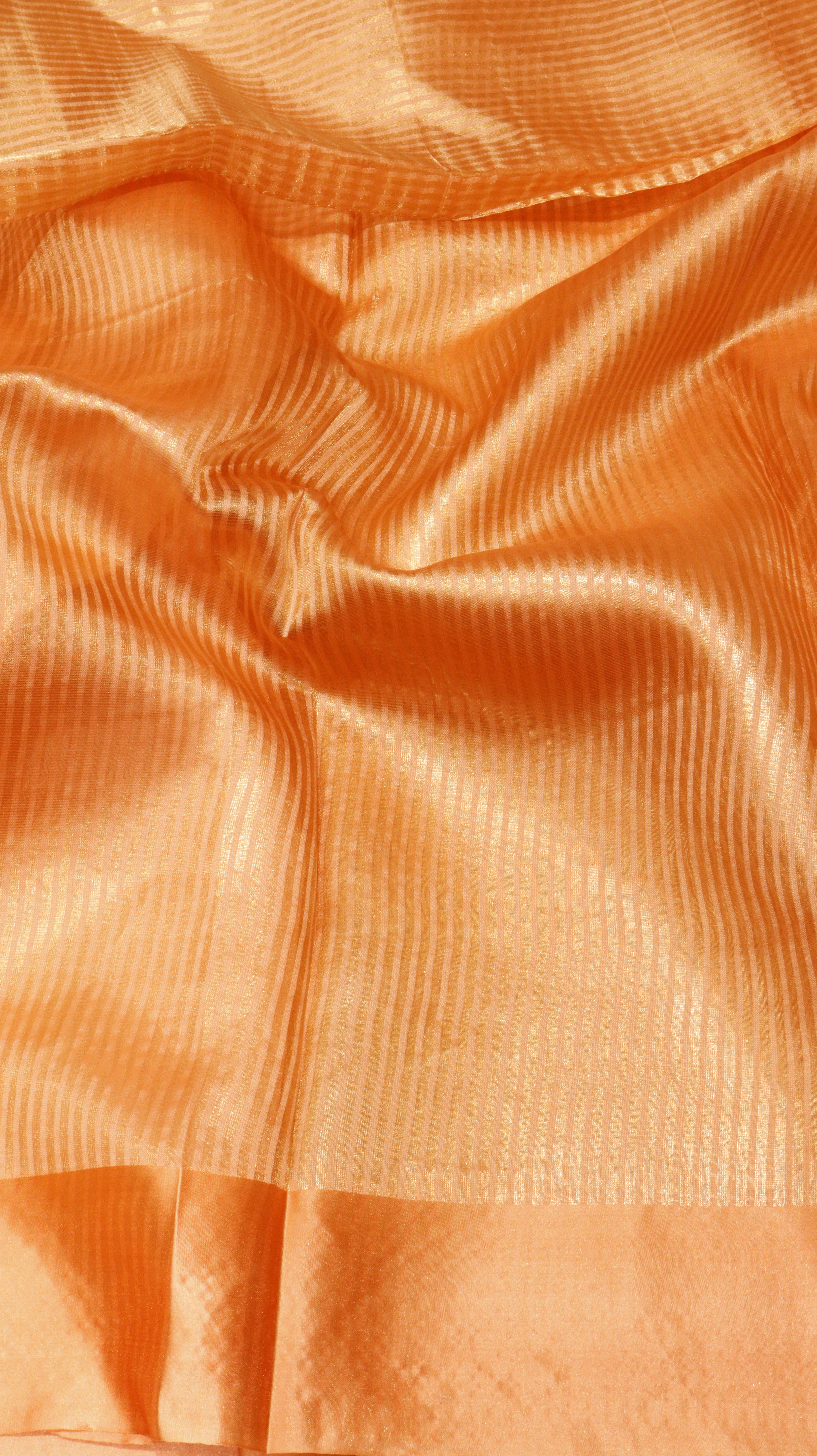Pre-Order : Pre-Order : Striped Tissue Katan Silk Saree