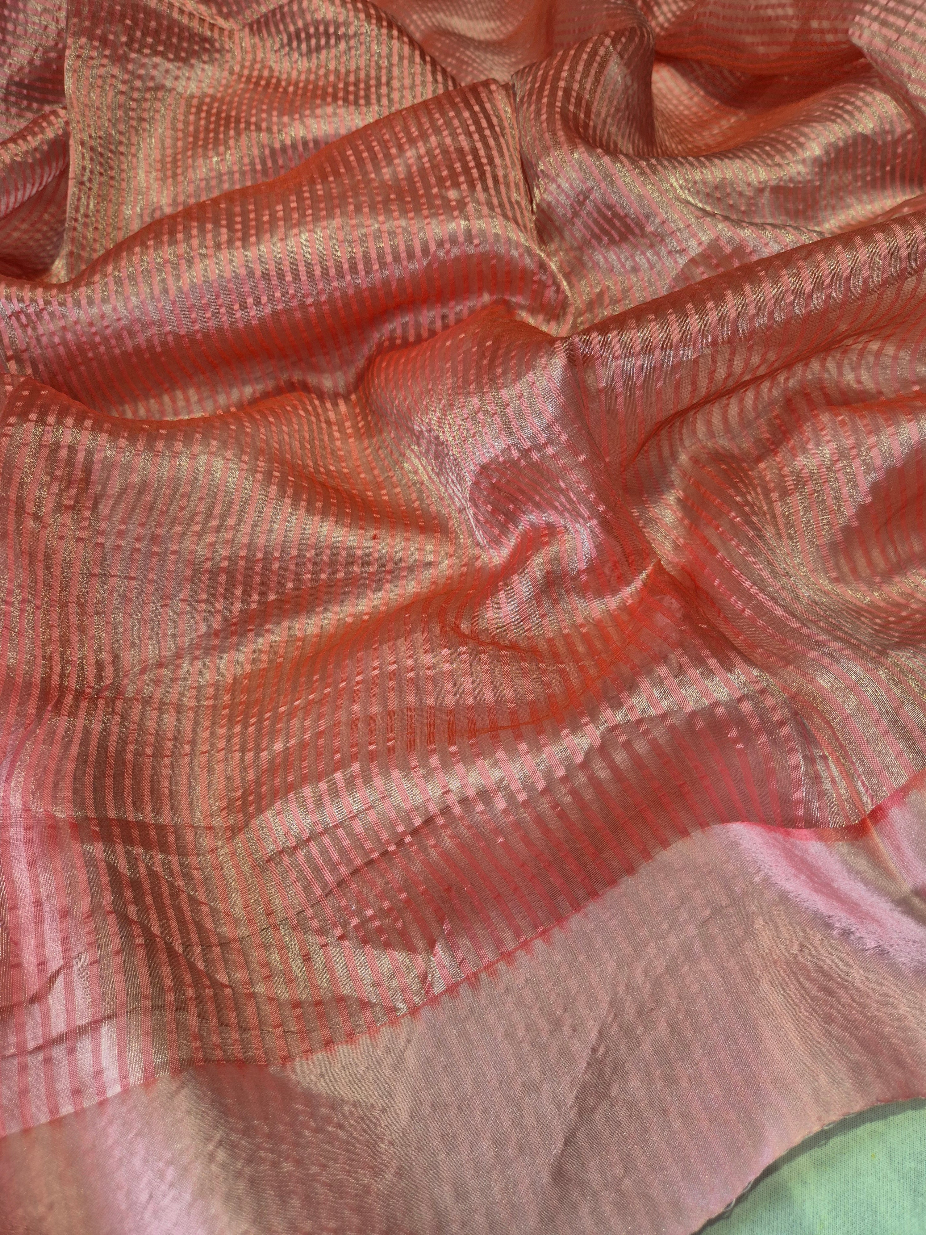 Soft Katan Blush Pink Saree