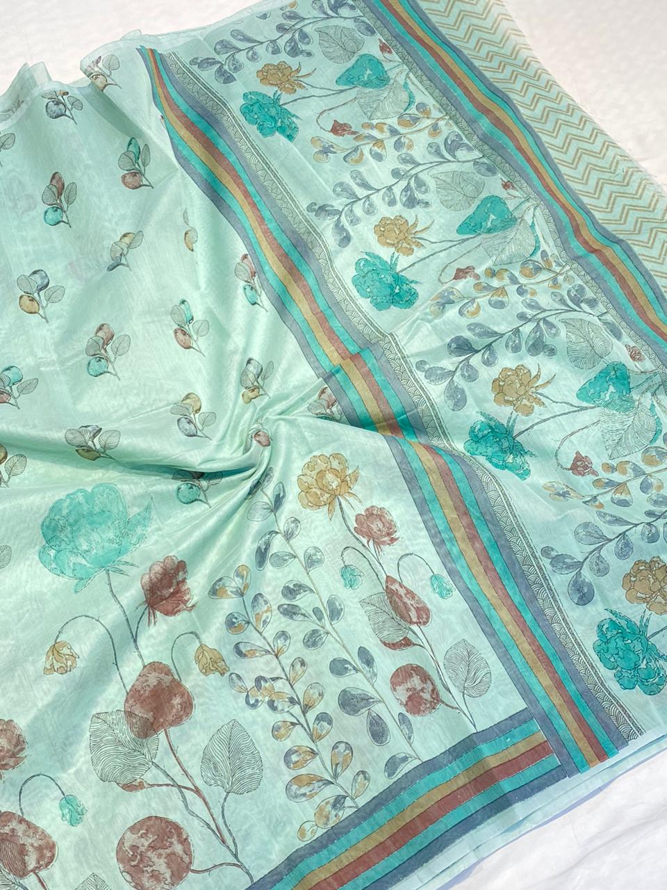 Semi chanderi saree