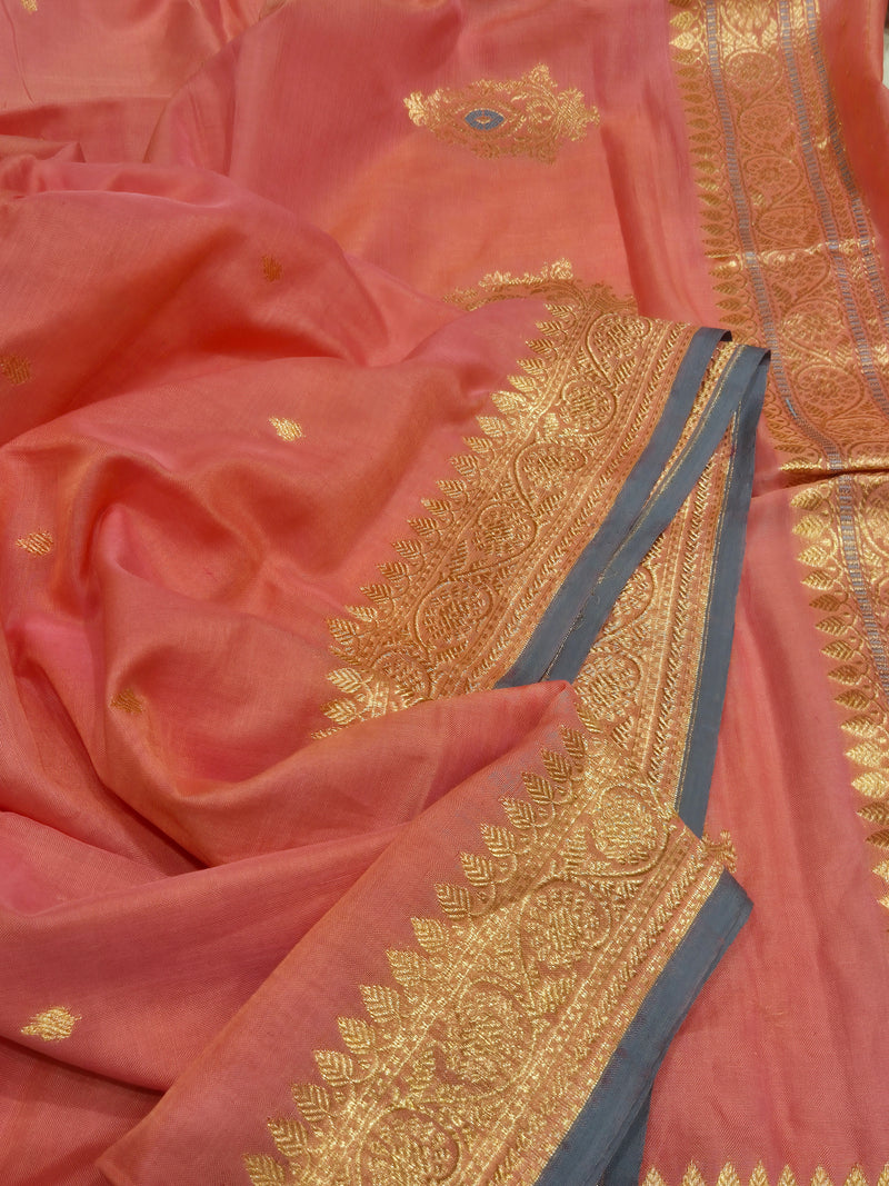 Handloom Moonga Silk Dupatta - Rose Pink