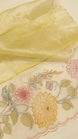 Hand Embroidered Banarasi Tissue Silk Suit
