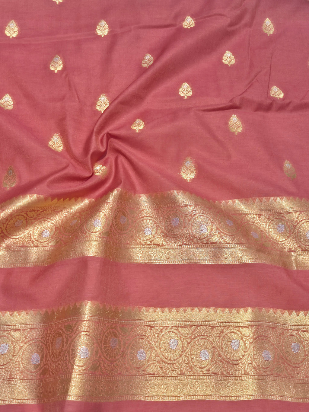 Banarasi Pure Cotton Suit Set - Onion Pink