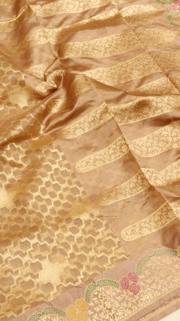 Kora Silk Saree with Katan Border