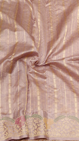 Handloom Kora Silk Saree with Katan Border