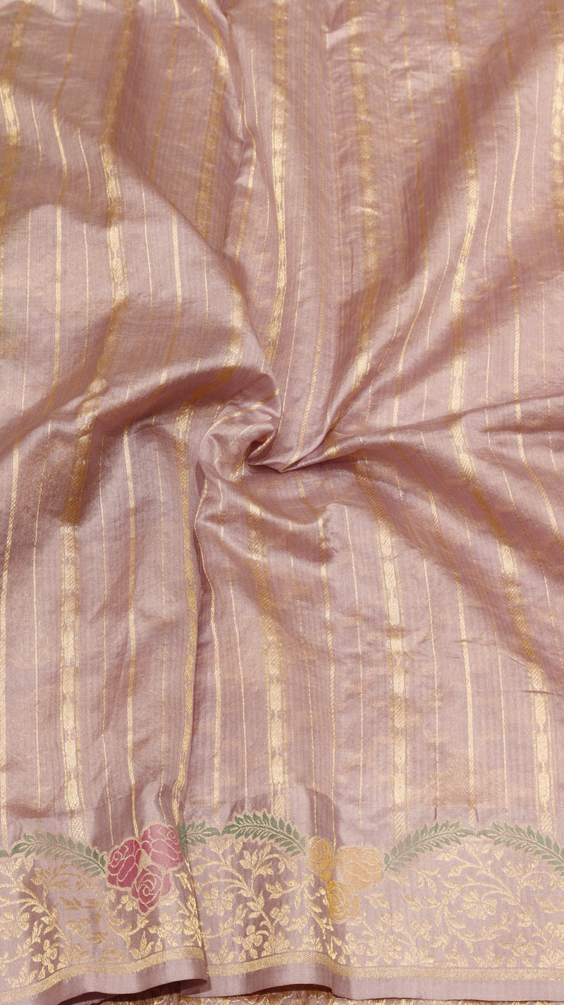 Handloom Kora Silk Saree with Katan Border
