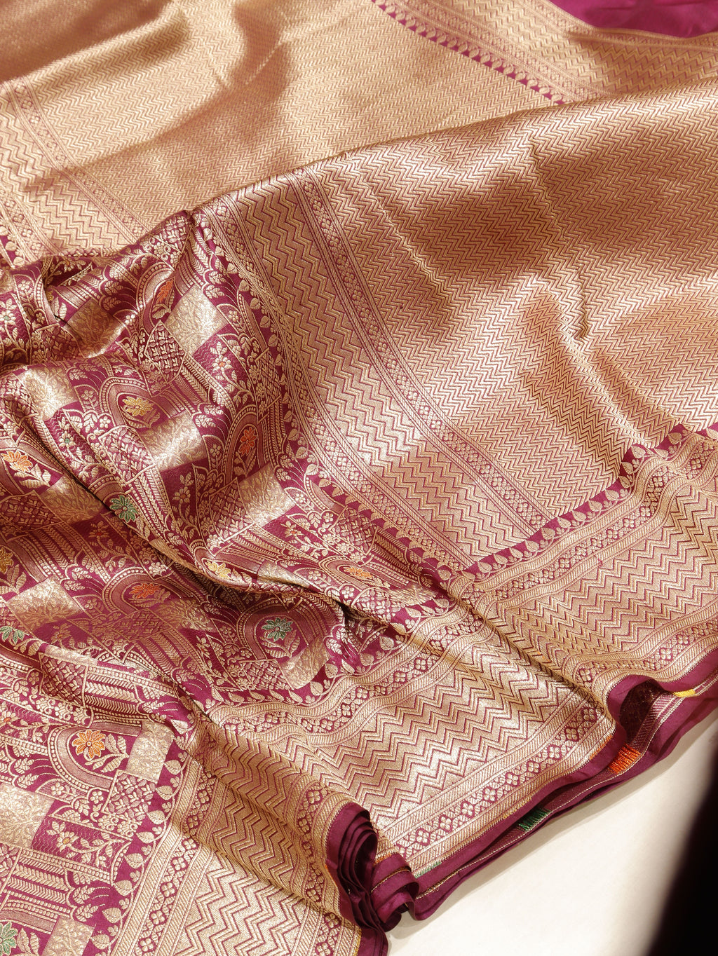 Plum Purple Katan Silk Banarasi saree – Hikayat Banaras
